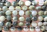 CCB2096 15 inches 10mm faceted coin seaweed quartz beads