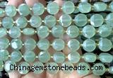 CCB2112 15 inches 10mm faceted coin green aventurine jade beads