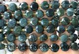 CCB2123 15 inches 10mm faceted coin moss agate beads