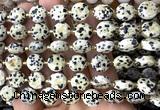 CCB2145 15 inches 10mm faceted coin dalmatian jasper beads