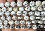 CCB2146 15 inches 10mm faceted coin sesame jasper beads