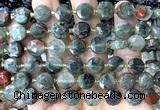 CCB2147 15 inches 10mm faceted coin blood jasper beads