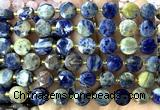 CCB2185 15 inches 10mm faceted coin orange sodalite beads