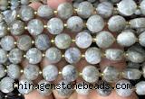 CCB2189 15 inches 10mm faceted coin labradorite beads wholesale
