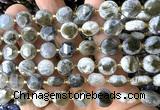 CCB2190 15 inches 10mm faceted coin labradorite gemstone beads