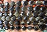 CCB2194 15 inches 10mm faceted coin golden obsidian beads