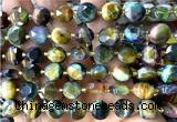 CCB2200 15 inches 10mm faceted coin colorful tiger eye beads