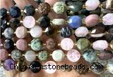 CCB2202 15 inches 10mm faceted coin colorful gemstone beads
