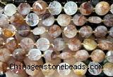 CCB2304 15 inches 12mm faceted coin red quartz gemstone beads