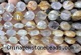 CCB2307 15 inches 12mm faceted coin purple phantom quartz beads