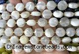 CCB2316 15 inches 12mm faceted coin white crazy lace agate beads