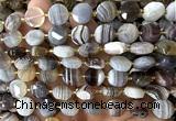 CCB2320 15 inches 12mm faceted coin Botswana agate beads