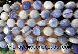 CCB2327 15 inches 12mm faceted coin blue aventurine jade beads