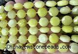 CCB2330 15 inches 12mm faceted coin lemon jade beads