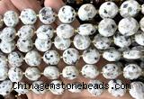CCB2337 15 inches 12mm faceted coin sesame jasper beads