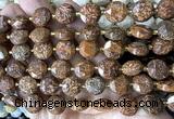 CCB2347 15 inches 12mm faceted coin elephant skin jasper beads