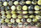 CCB2371 15 inches 12mm faceted coin yellow turquoise beads