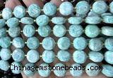 CCB2373 15 inches 12mm faceted coin amazonite gemstone beads