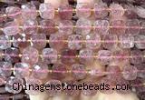 CCB2402 15 inches 10mm faceted square strawberry quartz beads