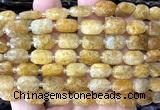 CCB2453 15 inches 9*13mm faceted rectangle yellow quartz beads