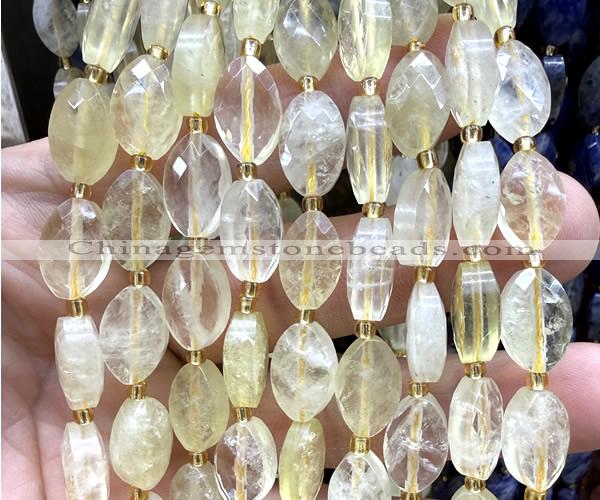 CCB2502 15 inches 9*14mm faceted marquise lemon quartz beads