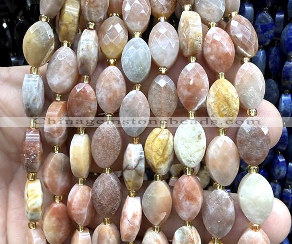 CCB2512 15 inches 9*14mm faceted marquise peach aventurine jade beads