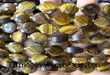 CCB2519 15 inches 9*14mm faceted marquise yellow tiger eye beads