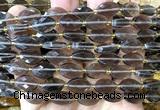 CCB2522 15 inches 9*14mm faceted marquise ice black obsidian beads