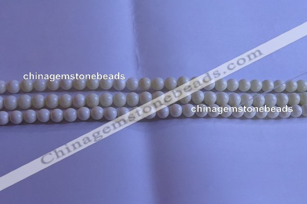 CCB300 15.5 inches 4mm round white coral beads wholesale