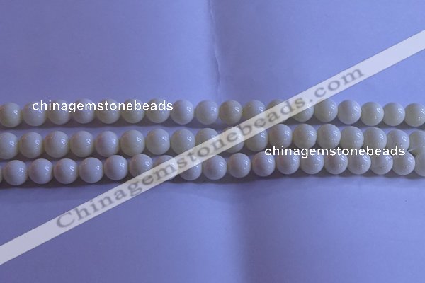 CCB302 15.5 inches 8mm round white coral beads wholesale