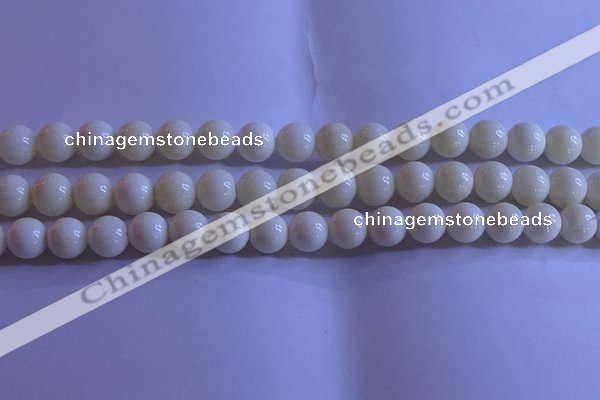 CCB303 15.5 inches 9mm round white coral beads wholesale