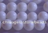 CCB402 15.5 inches 8mm round white tridacna beads wholesale