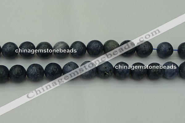 CCB457 15.5 inches 18mm round blue coral beads wholesale