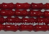 CCB50 15.5 inches 5*11mm bamboo shape red coral beads Wholesale