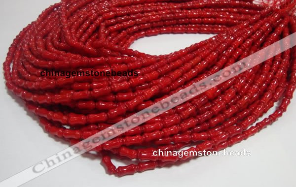 CCB50 15.5 inches 5*11mm bamboo shape red coral beads Wholesale