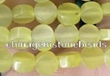 CCB514 15.5 inches 4mm coin lemon jade beads wholesale