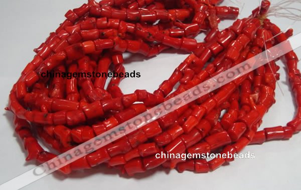 CCB52 15.5 inches 9*13mm irregular red coral beads Wholesale