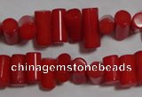 CCB53 15.5 inches 6*9mm column red coral beads Wholesale