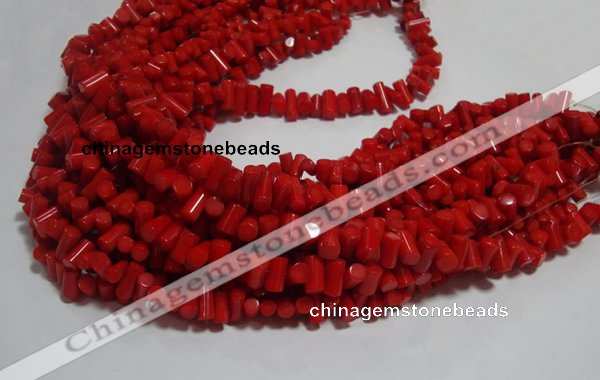 CCB53 15.5 inches 6*9mm column red coral beads Wholesale