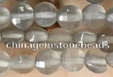 CCB541 15.5 inches 4mm faceted coin grey moonstone beads