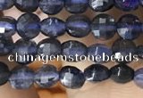 CCB546 15.5 inches 4mm faceted coin iolite gemstone beads