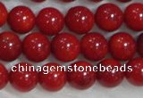 CCB55 15.5 inches 4-6mm round red coral beads Wholesale