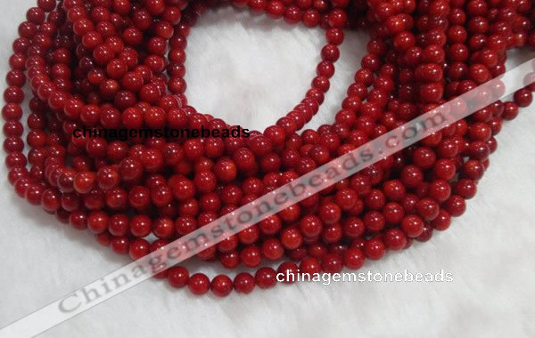 CCB55 15.5 inches 4-6mm round red coral beads Wholesale