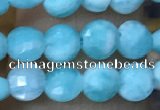 CCB553 15.5 inches 4mm faceted coin amazonite beads wholesale