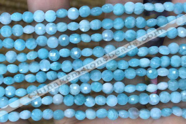 CCB553 15.5 inches 4mm faceted coin amazonite beads wholesale