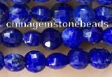 CCB554 15.5 inches 4mm faceted coin lapis lazuli beads wholesale