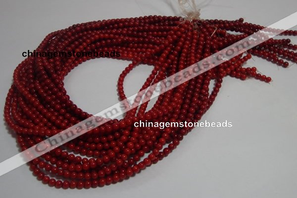 CCB60 15.5 inches 4mm round red coral beads Wholesale