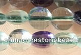 CCB605 15.5 inches 6mm faceted coin fluorite gemstone beads