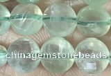 CCB608 15.5 inches 6mm faceted coin prehnite gemstone beads