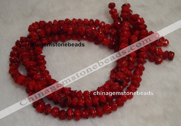 CCB62 15.5 inches 10-11mm rose shape red coral beads Wholesale